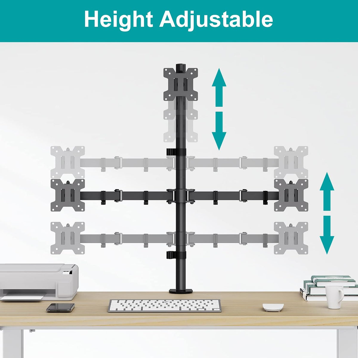 MOUNT PRO Triple Monitor Mount, Monitor Desk Mount for 3 Screens up to 32 inc...