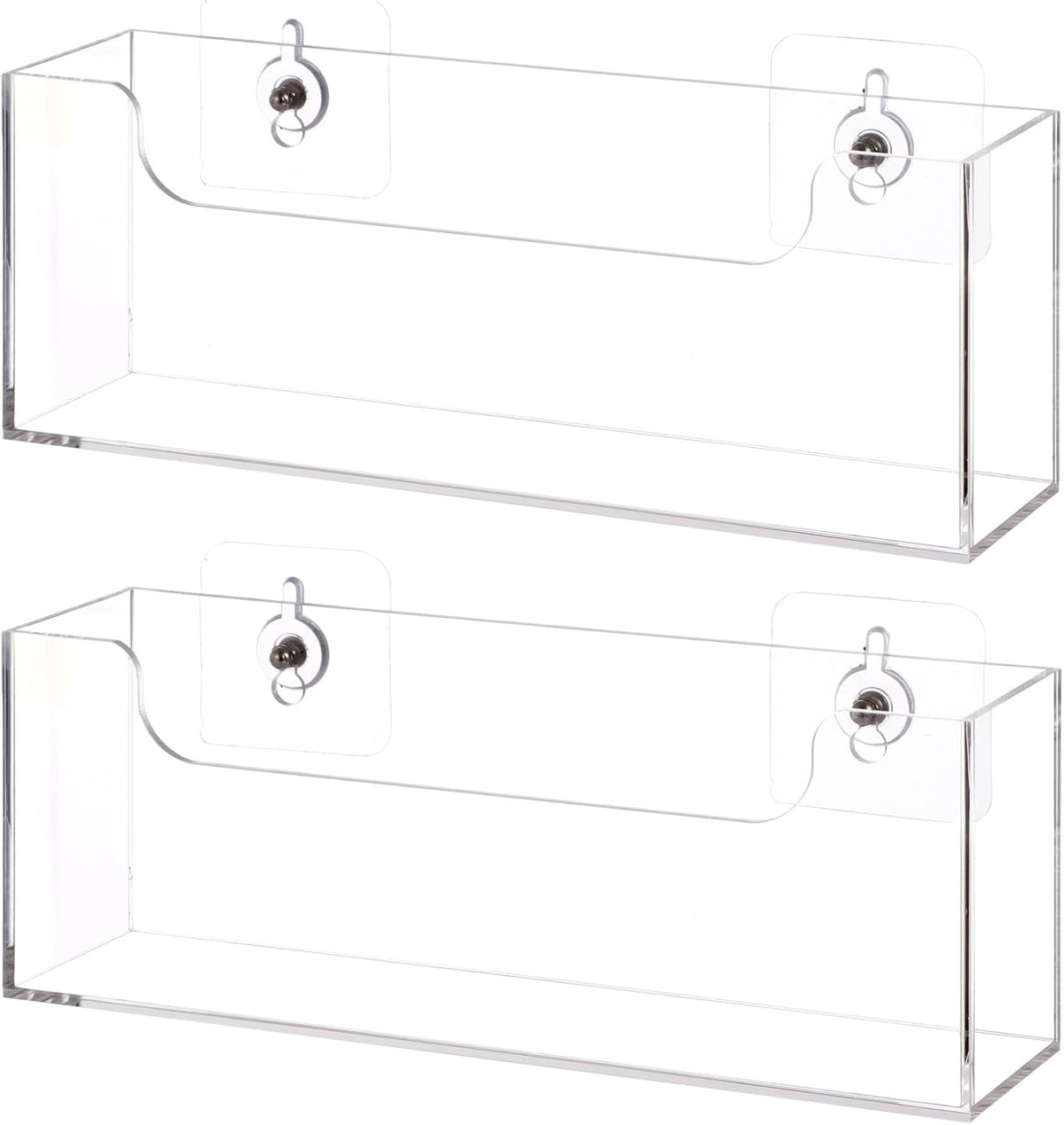 Homaisson Clear Acrylic Mail Holder Box for Desk or Wall Mount, Mail Organize...