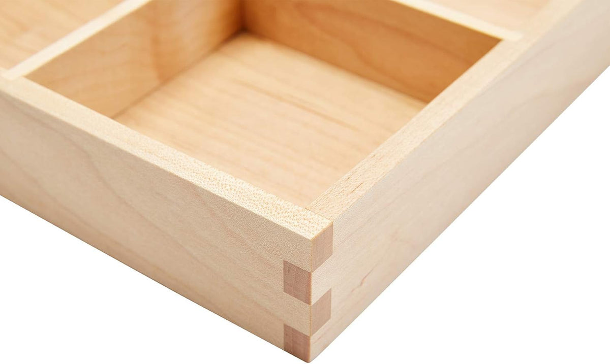 pandapark Wood Organizer Tray,Black Walnut,Desk & Drawer Storage Box (Map...