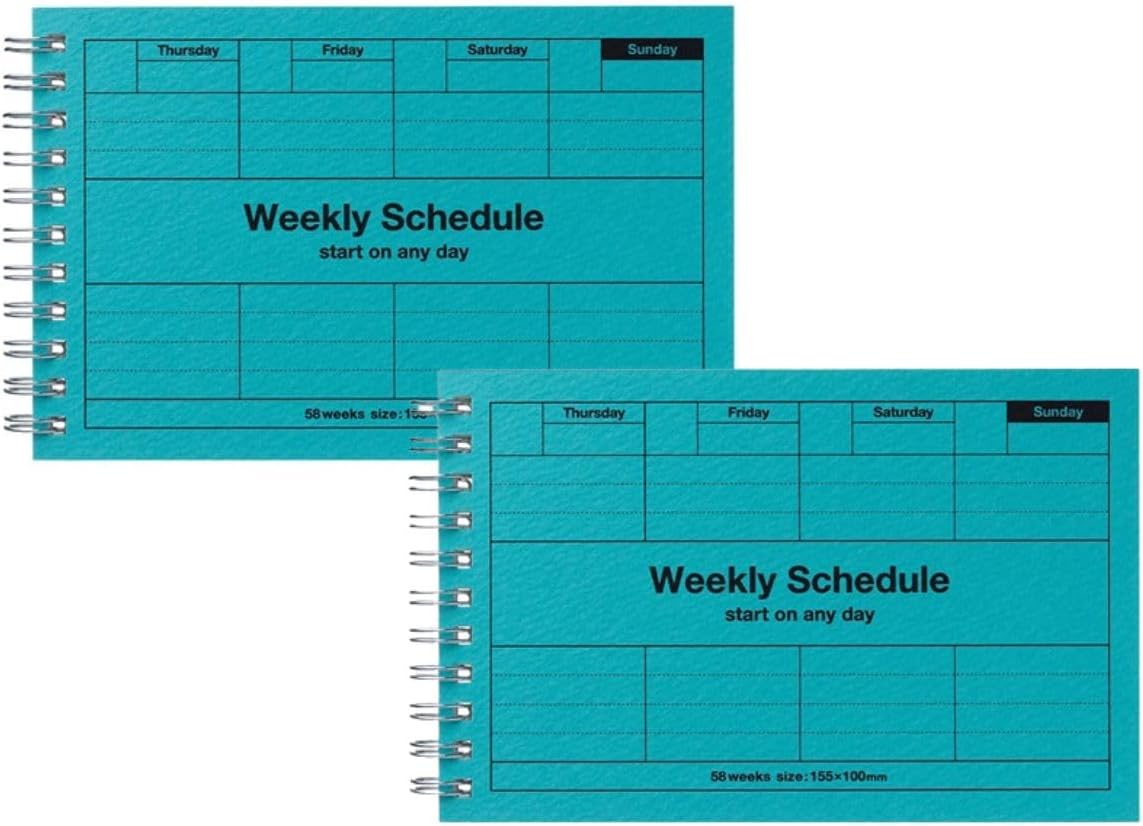 MARK'STYLE Undated Weekly Planner A6, 2-Pack – 58-Week Horizontal Pocket ...