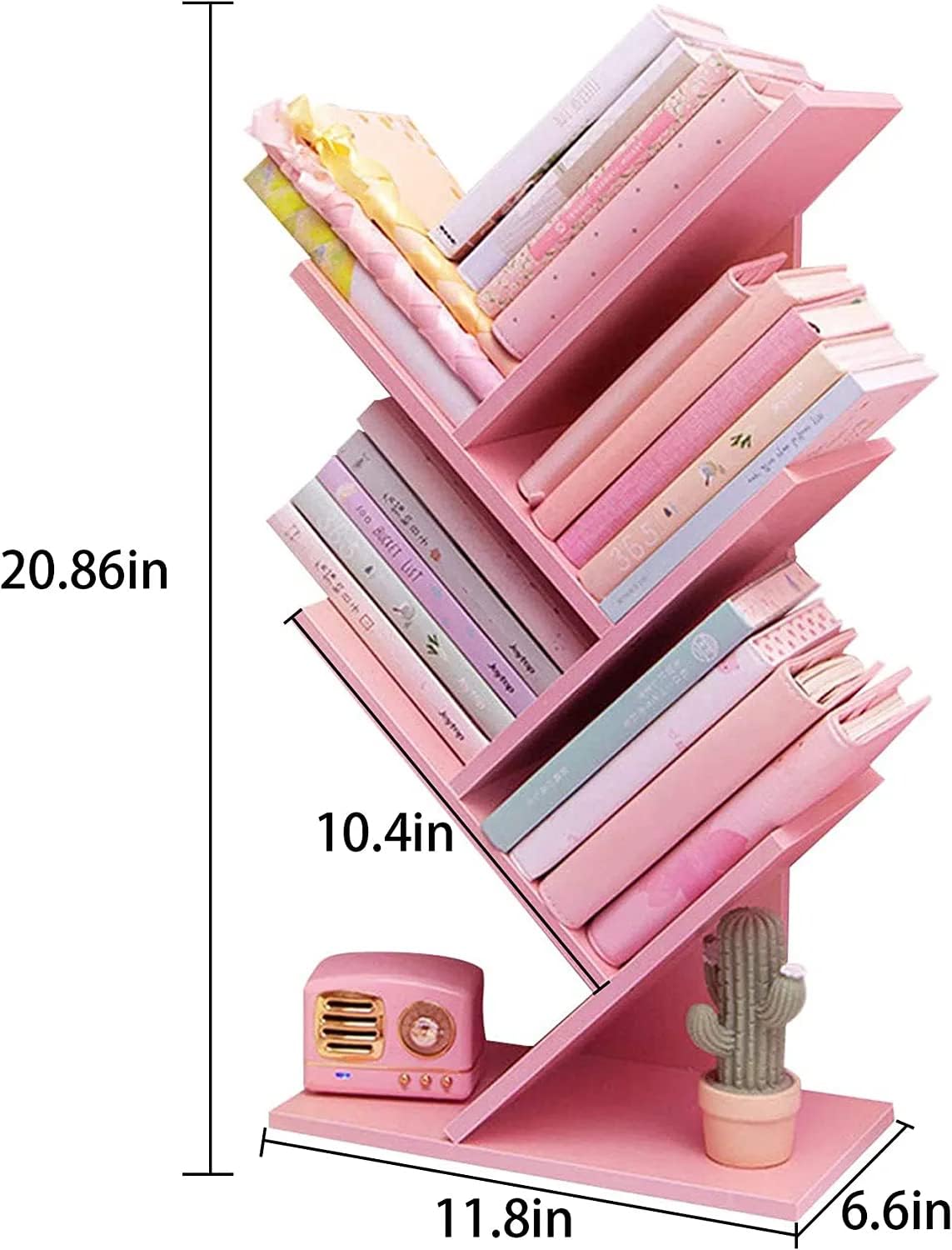 Tree Bookshelf,4-Layer Floor Standing Bookshelf,The Desktop Bookshelf Can Hol...