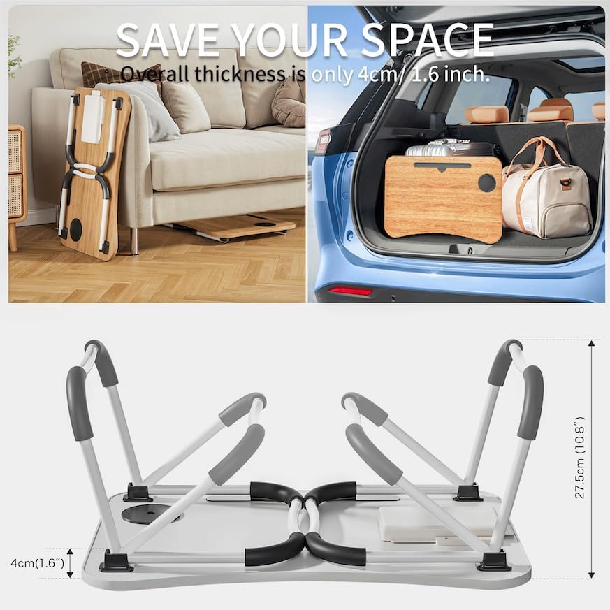 Lap Desk Bed Trays for Eating and Laptops Breakfast in Bed Tray for Sofa/Couc...