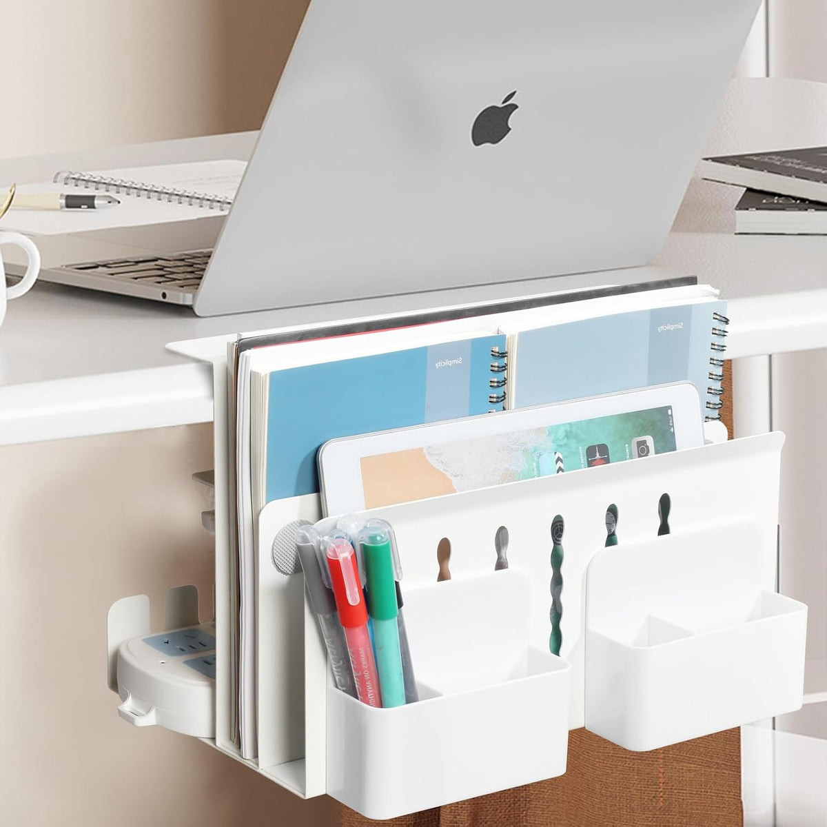MAXECHO Desk Side Storage, Under Desk Laptop Mount, Table Side Hanging File O...