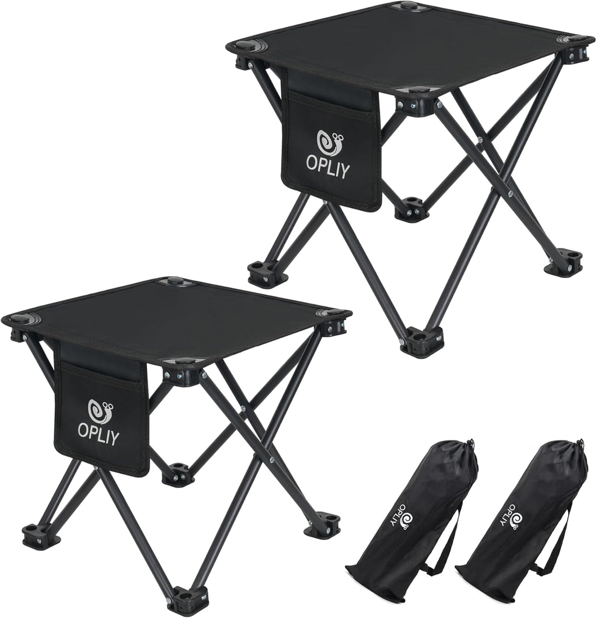 Opliy Camping Stool 2 Pack,13 Inch Portable Folding Stool for Outdoor Gardeni...