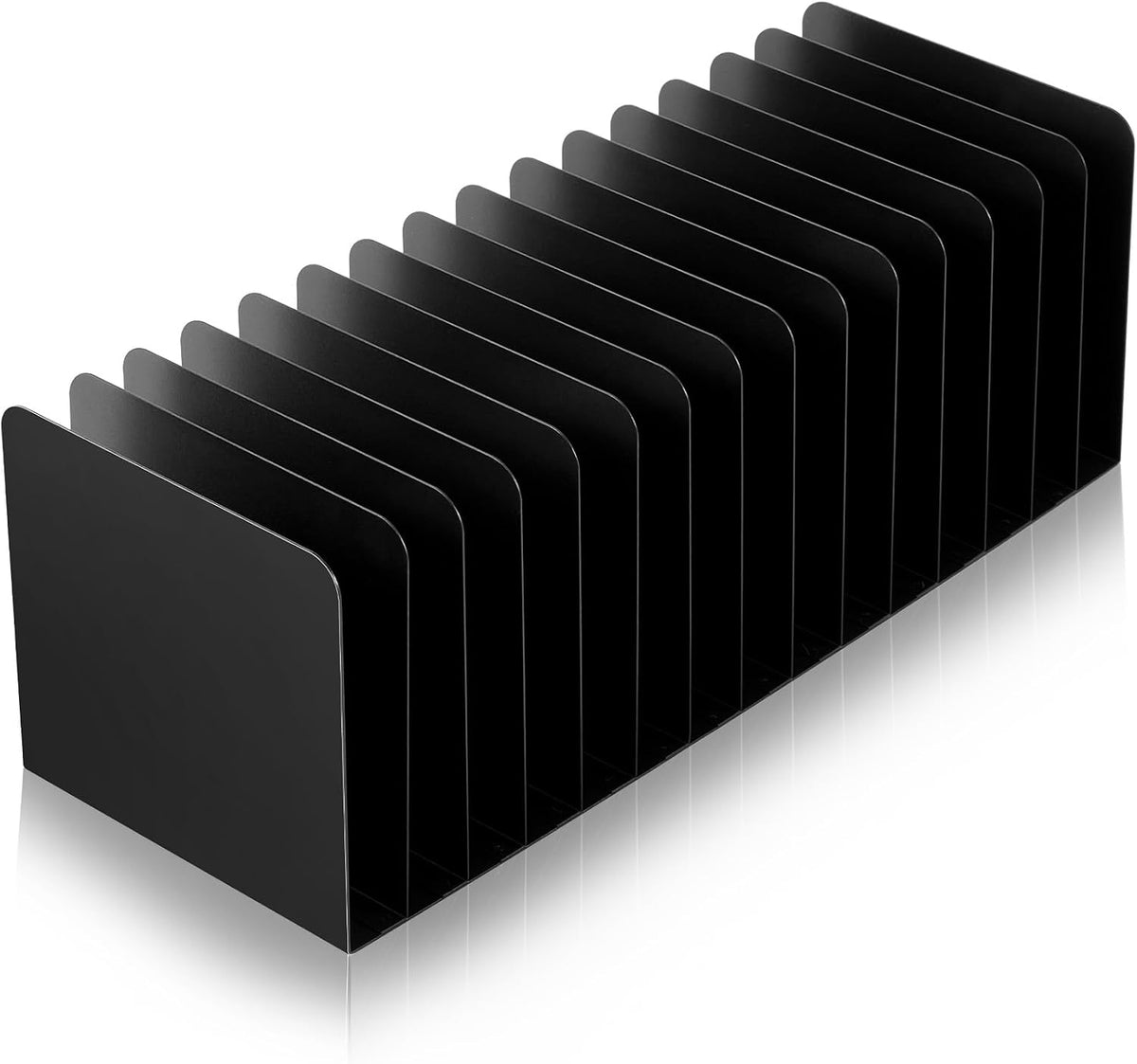 Suzile Metal Desktop File Organizer, 15 Compartment, Vertical File Sorter