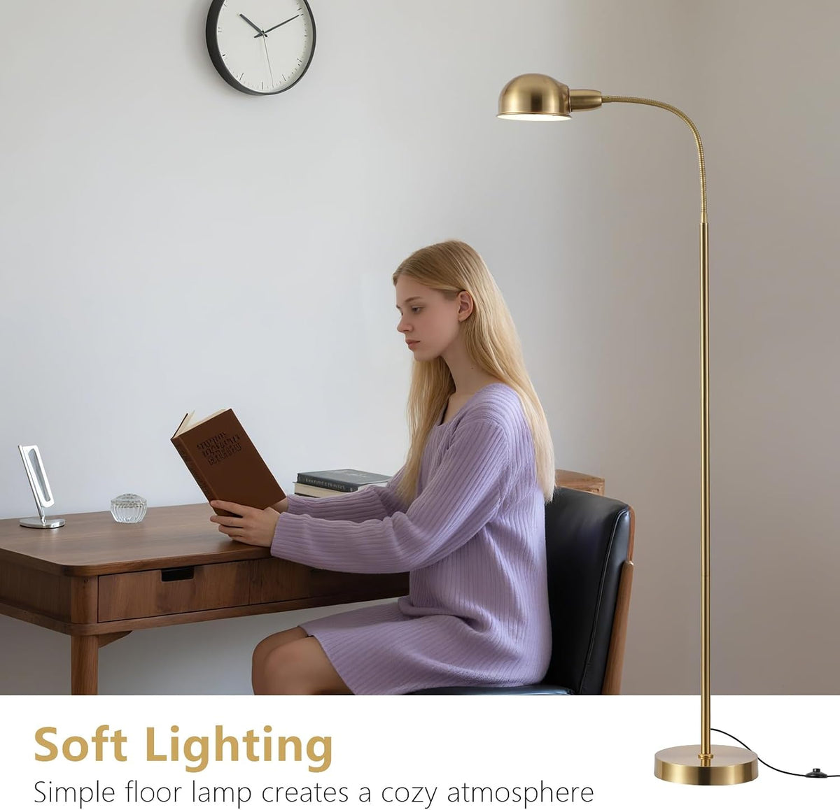 Adjustable Floor Reading Lamp Standing Lamps with Remote Control Gooseneck an...