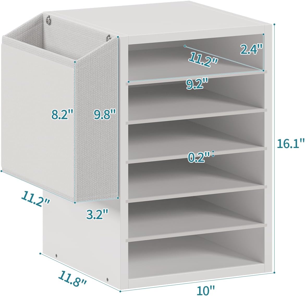 Unionly 6 Tier Adjustable Mail Sorter,Wood Paper Organizer for Class,Office