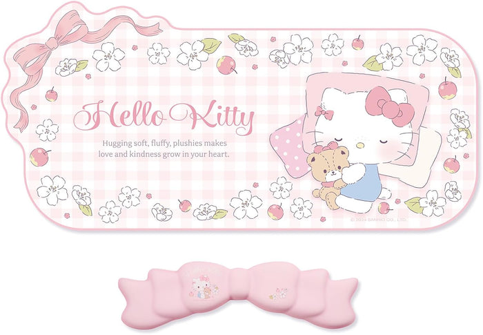 Kuitmor Kawaii Anime Mouse Pad Wrist Rest Support Set - Non-Slip Desk Mat and Memory Foam Bowknot Wrist Rest for Keyboard and Mouse,Perfect for Gaming or Home Office Work - FlowerCat