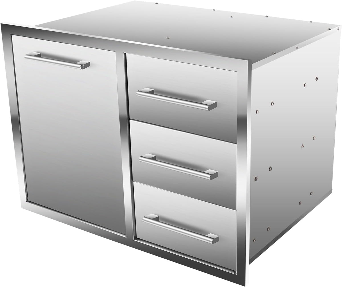 Outdoor Kitchen Drawer Combo, BBQ Access Trash Drawer Combo with Triple Stain...