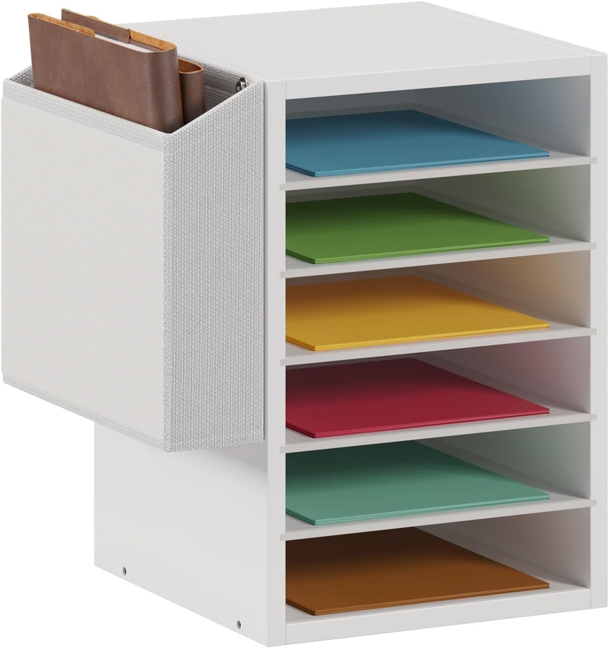 Unionly 6 Tier Adjustable Mail Sorter,Wood Paper Organizer for Class,Office
