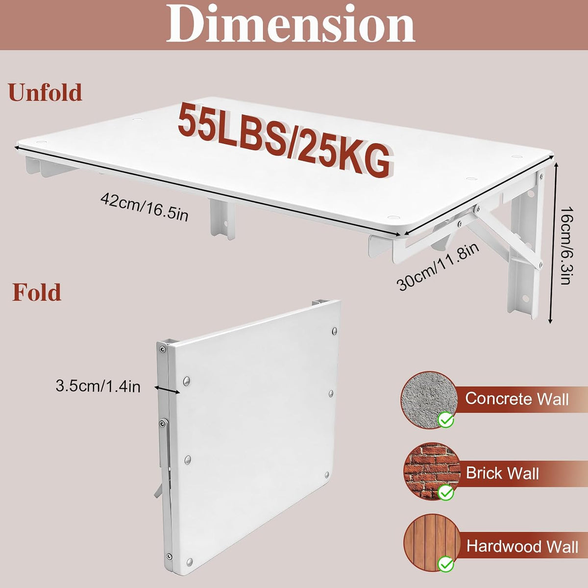 Folding Shelf Wall Mounted for Small Space,