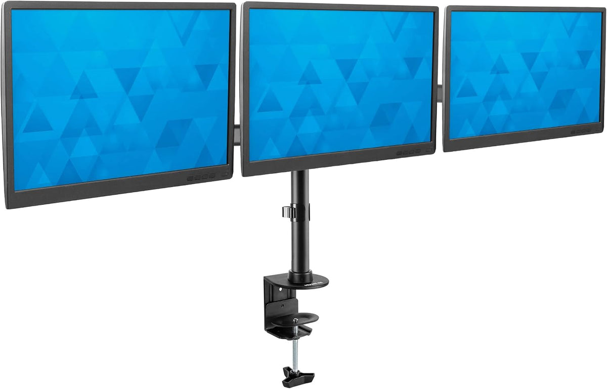 Mount-It! Triple Monitor Mount 3 Screen Desk Stand for LCD Computer Monitors ...