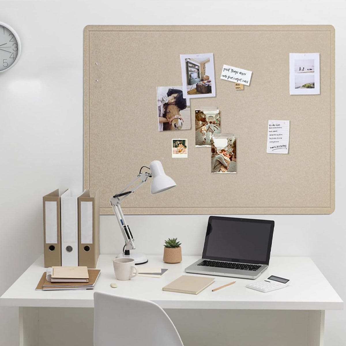 Felt Bulletin Board 48x36 inches, Decorative Pin Board for Home & Office