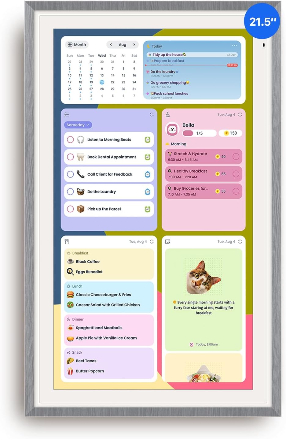 Apolosign 21.5-inch Digital Calendar, No-Subscription, Smart Wall Planner wit...