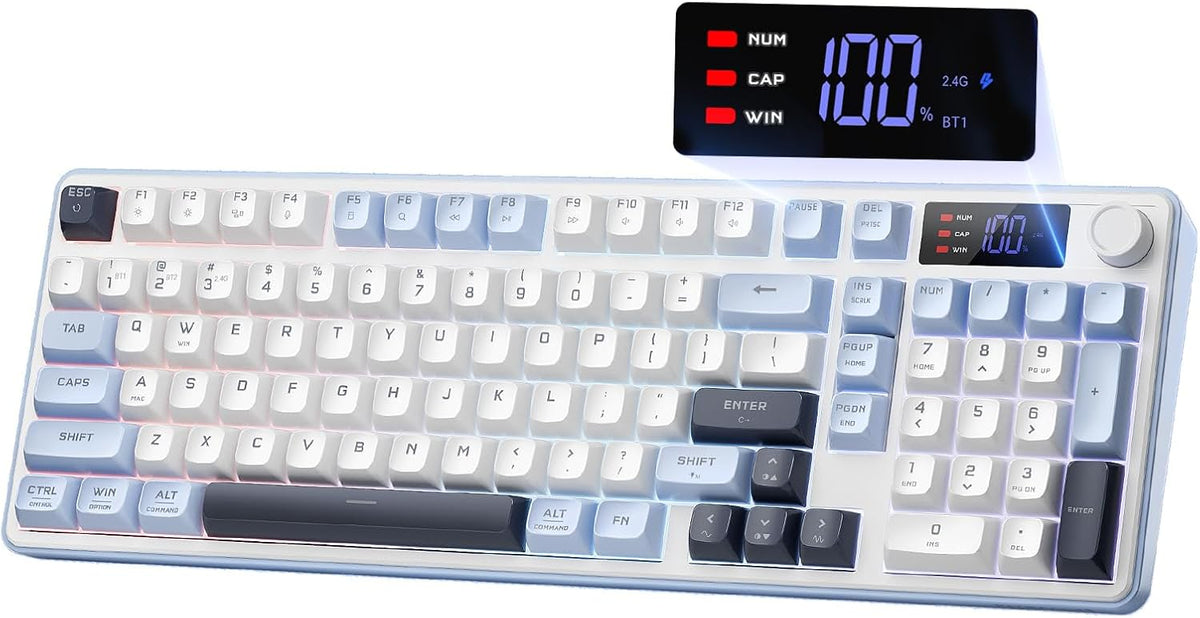 Redragon Wireless Gaming Keyboard, 98-Key Tri-Mode (BT/2.4G/Wired) RGB Comput...
