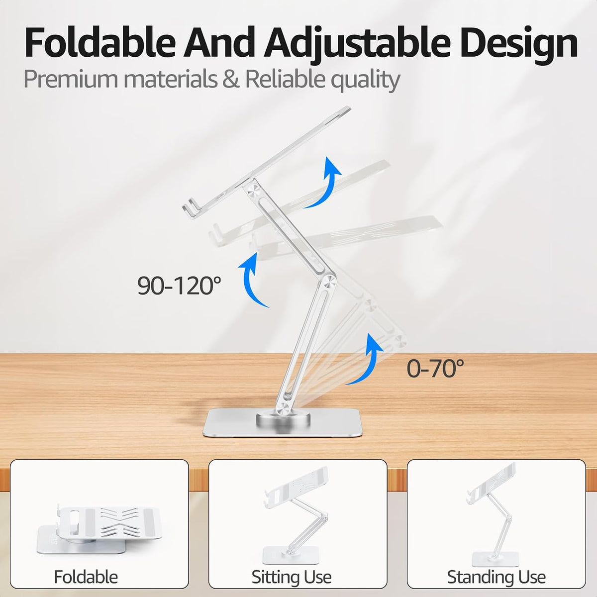 Urmust 360° Rotating Laptop Stand for Desk fit 10-17" Device