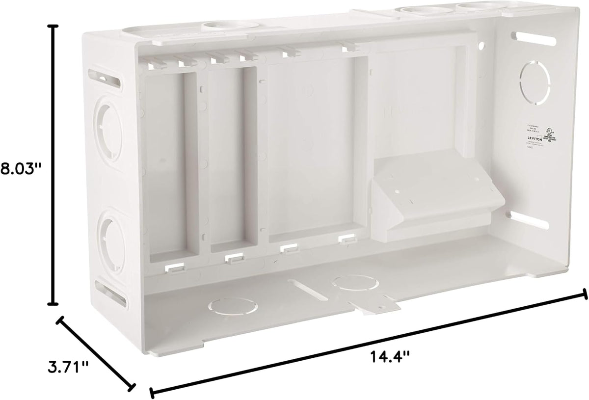 Leviton 9.01" Compact Structured Media Enclosure with Cover, White, 4760...