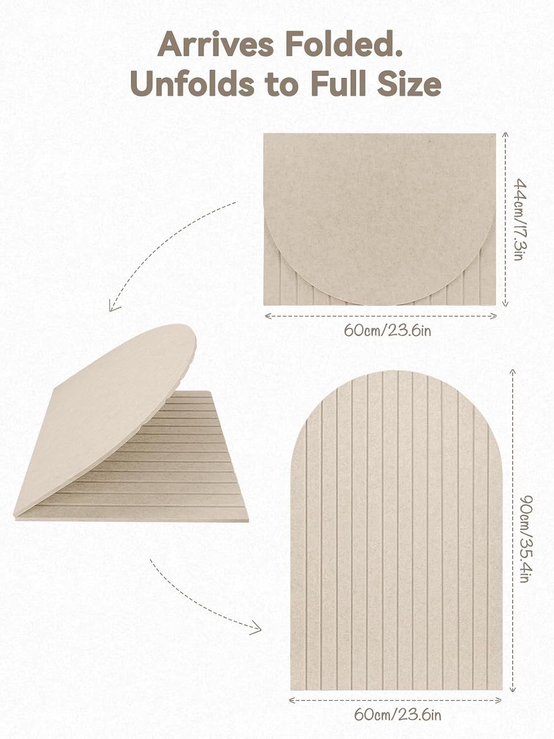 Arched Felt Bulletin Board, 35.4 x 23.6 Striped Pin Board for Wall