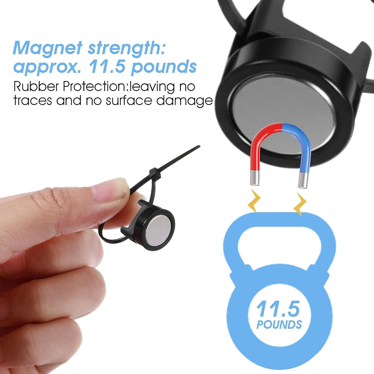 30 Pcs Magnetic Zip Tie Mounts Magnetic Cable Clips Organize and Secure Cable...