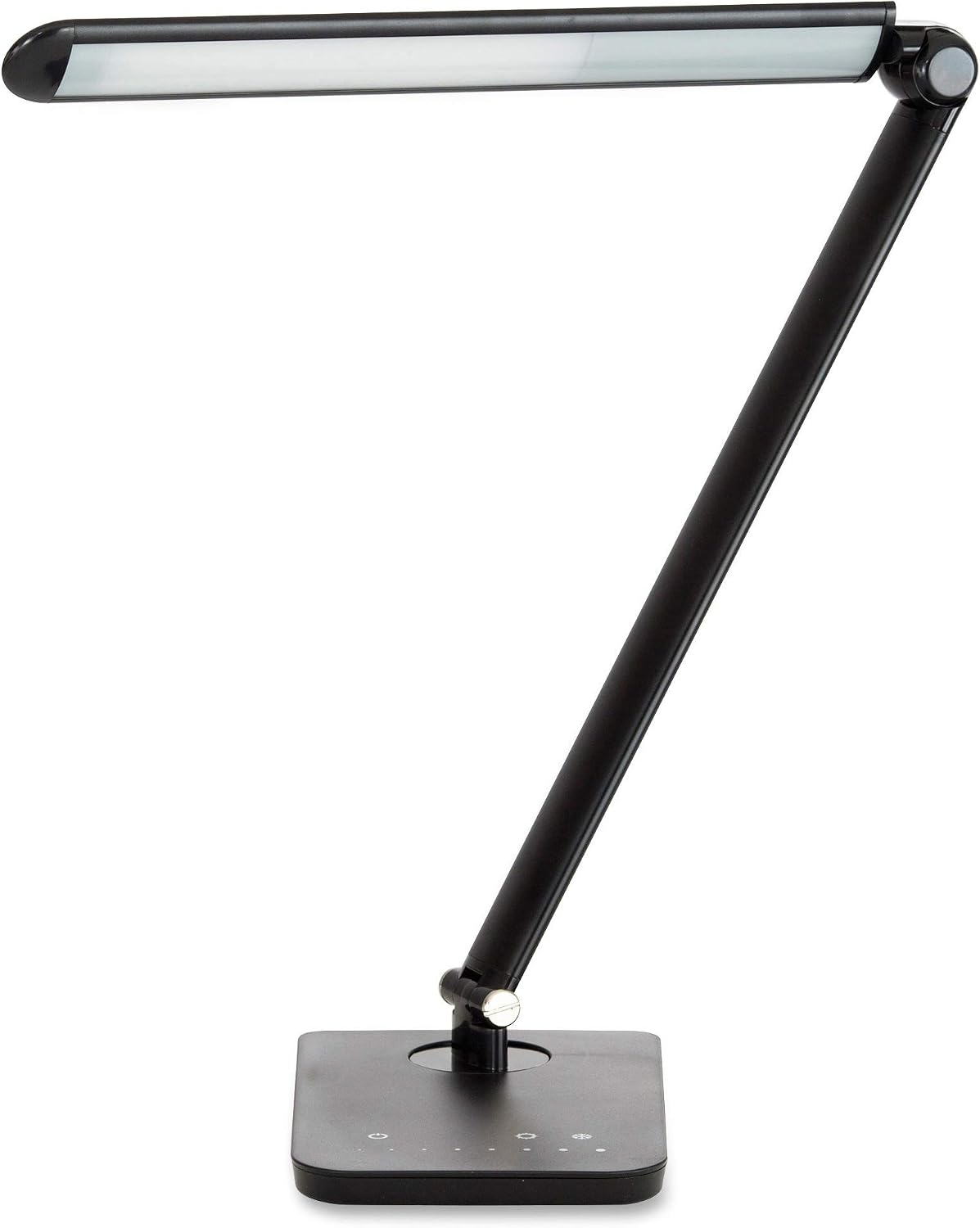 Safco 1001BL Vamp LED Modern ABS Desk Lamp with USB Port and Dimmer Switch, B...