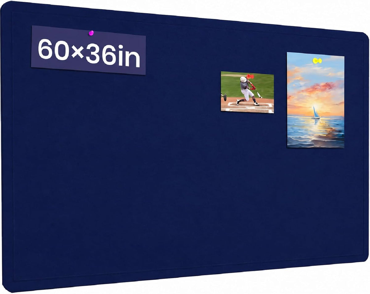Large Bulletin Board 60" x 36" Felt Cork Board - Decor Pin Board, D...