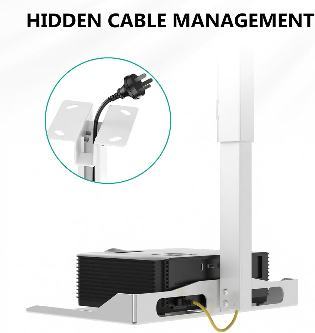 WALI Projector Ceiling Mount Tray, Height Adjustable Wall Mount Holder for Pr...