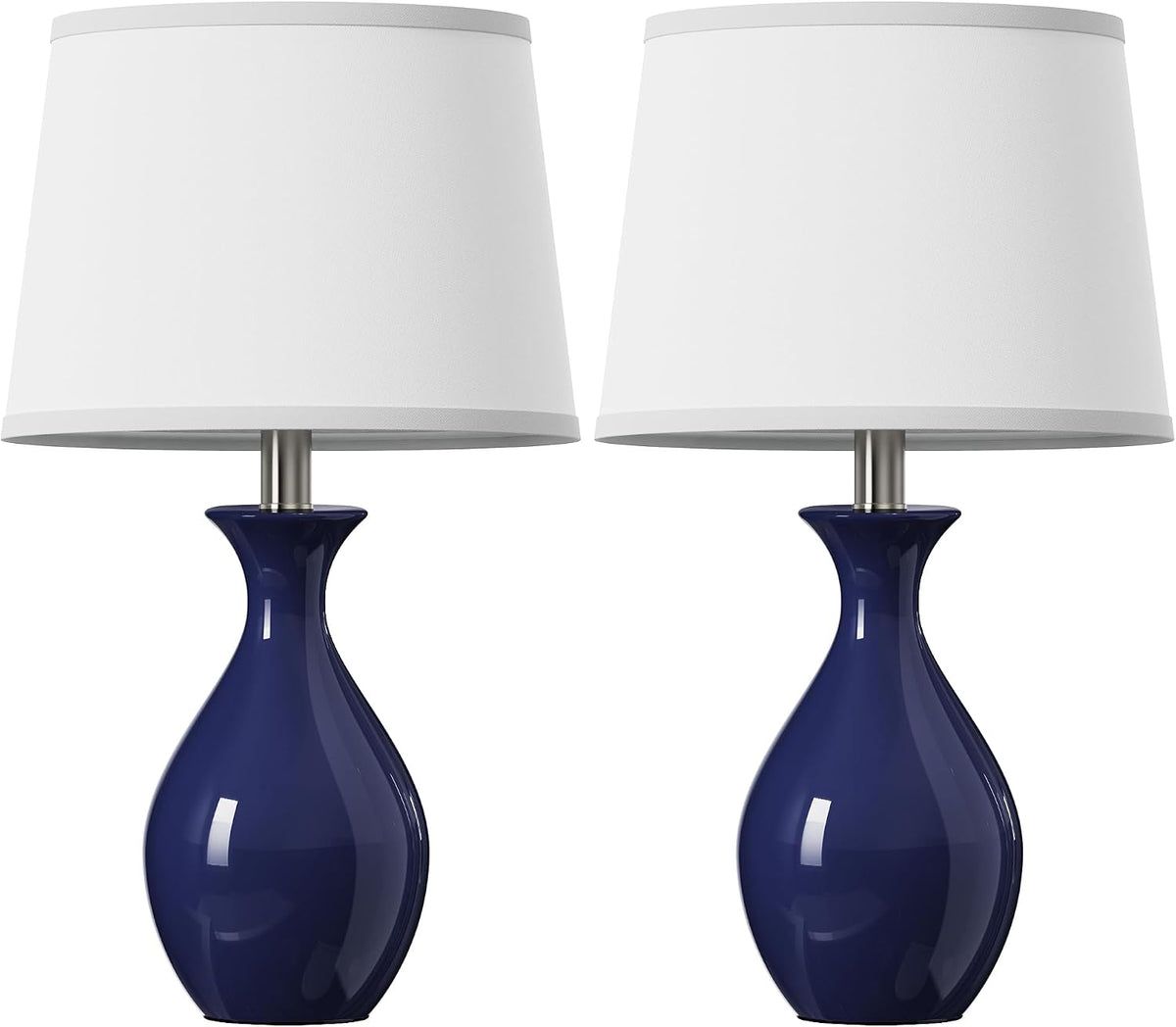 PARTPHONER Table Lamp Set of 2, Modern Ceramic Bedside Lamps for Night Stands...