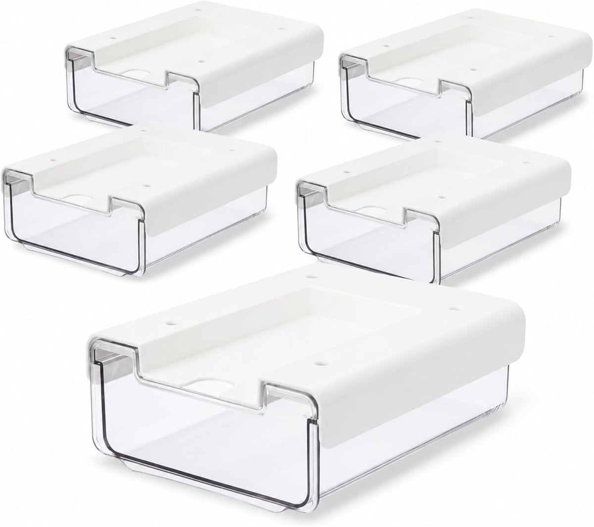 RHBLME 5 Pack Under Desk Drawer, Under Shelf Drawers Slide Out Self-Adhesive ...