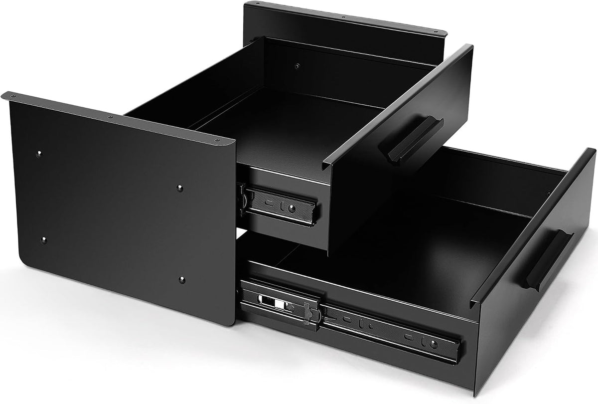 Menkxi 16'' Under Desk Drawer Slide-out Steel Under Counter Drawers S...