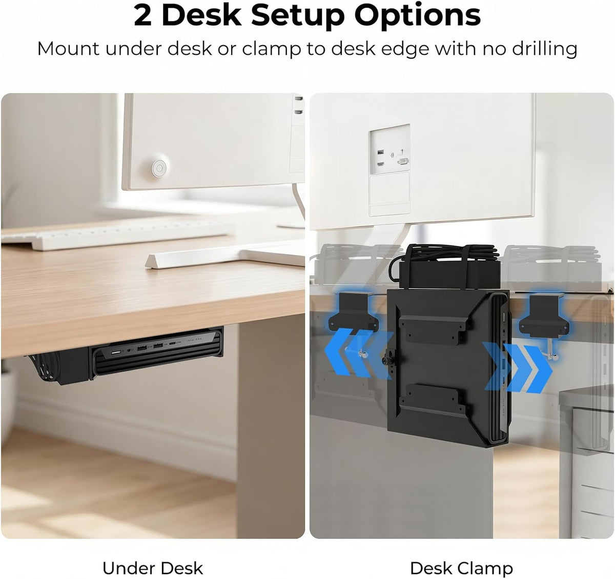 Mini PC VESA Mount for HP with C-Clamp VESA Wall Under Desk or Desk Clamp Mou...