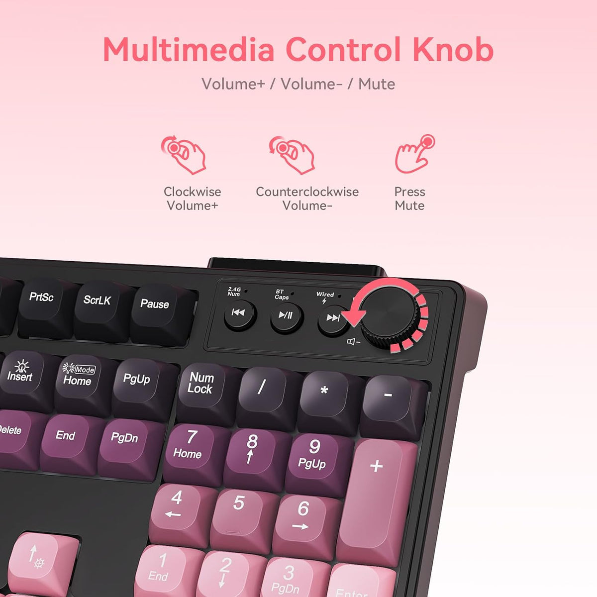 Wireless Keyboard and Mouse Combo, RGB Backlit Rechargeable 2000 mAh Battery,...
