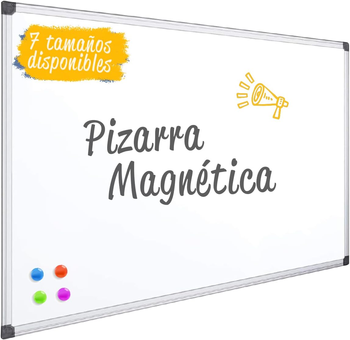Ofituria® Magnetic Whiteboard, Lacquered, with Sturdy Aluminium Frame, Easy t...