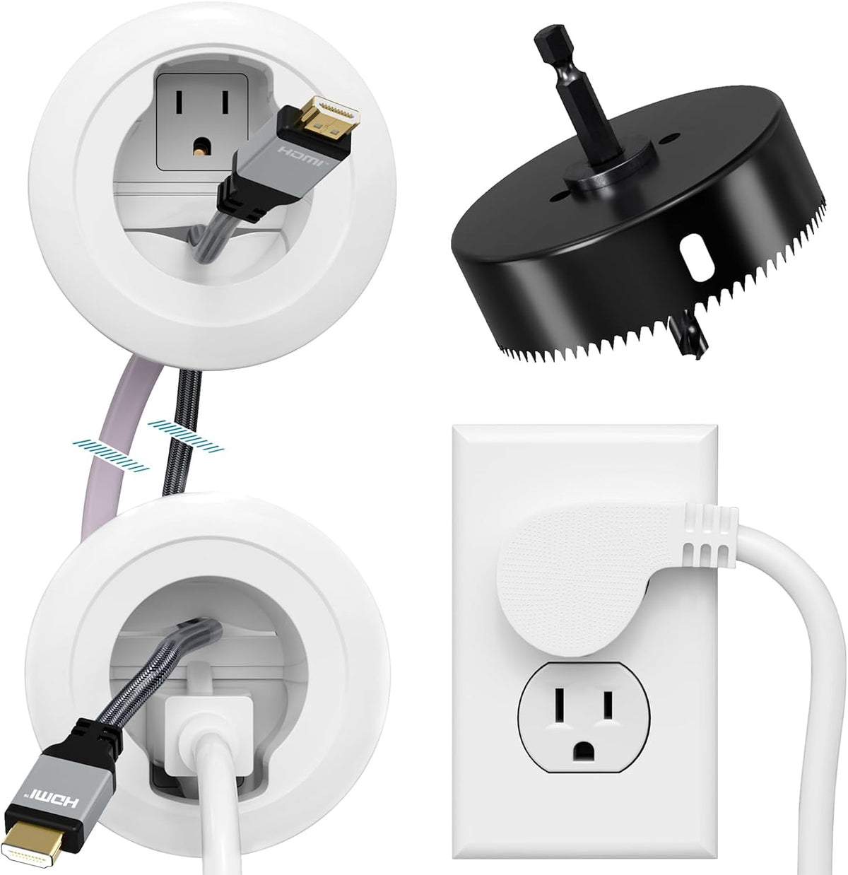 in Wall Cable Management Kit, Power & Low Voltage Wire Organizer with Hol...