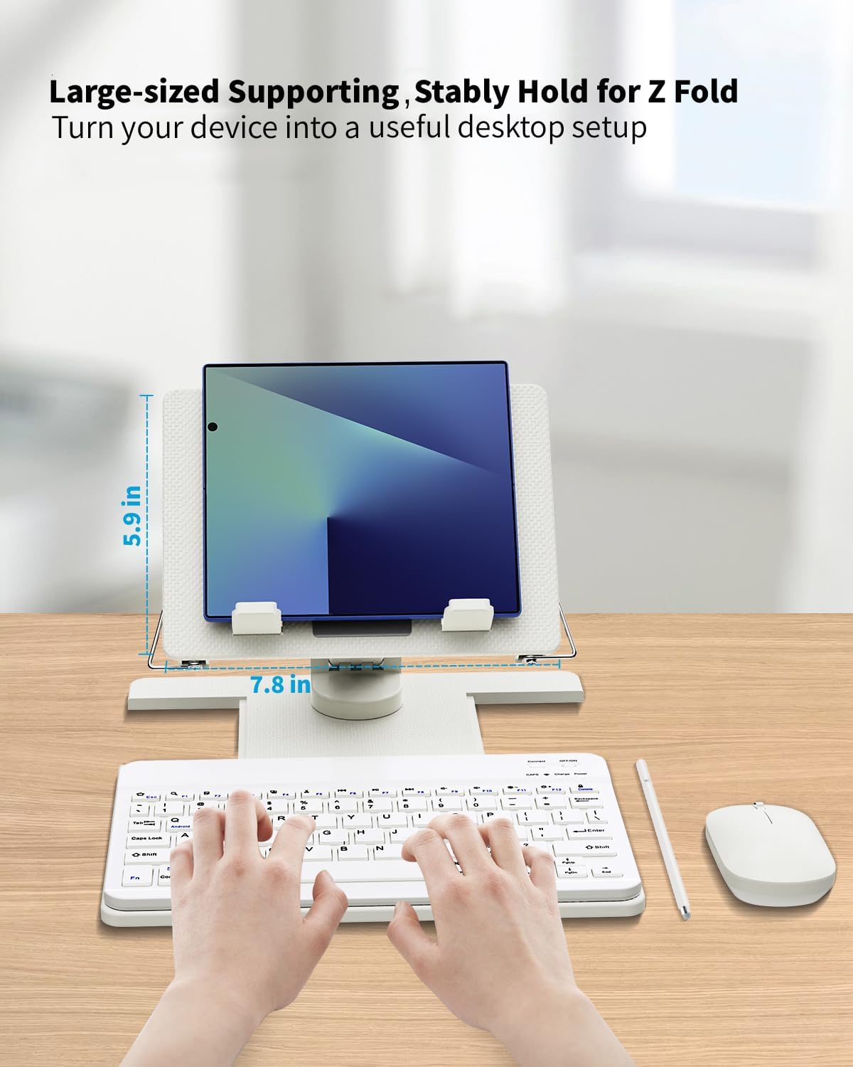 Desk Stand & Bluetooth Keyboard for Galaxy Z Fold 8 Ultra/8 Wide/7/6/5