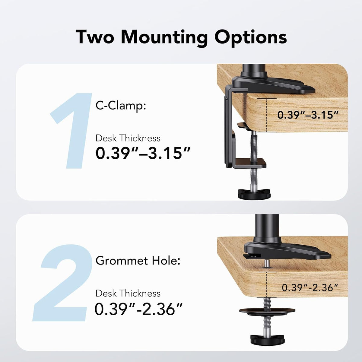 HUANUO Dual Monitor and Laptop Mount for Max 32” Monitor and 17” Laptop, Adju...