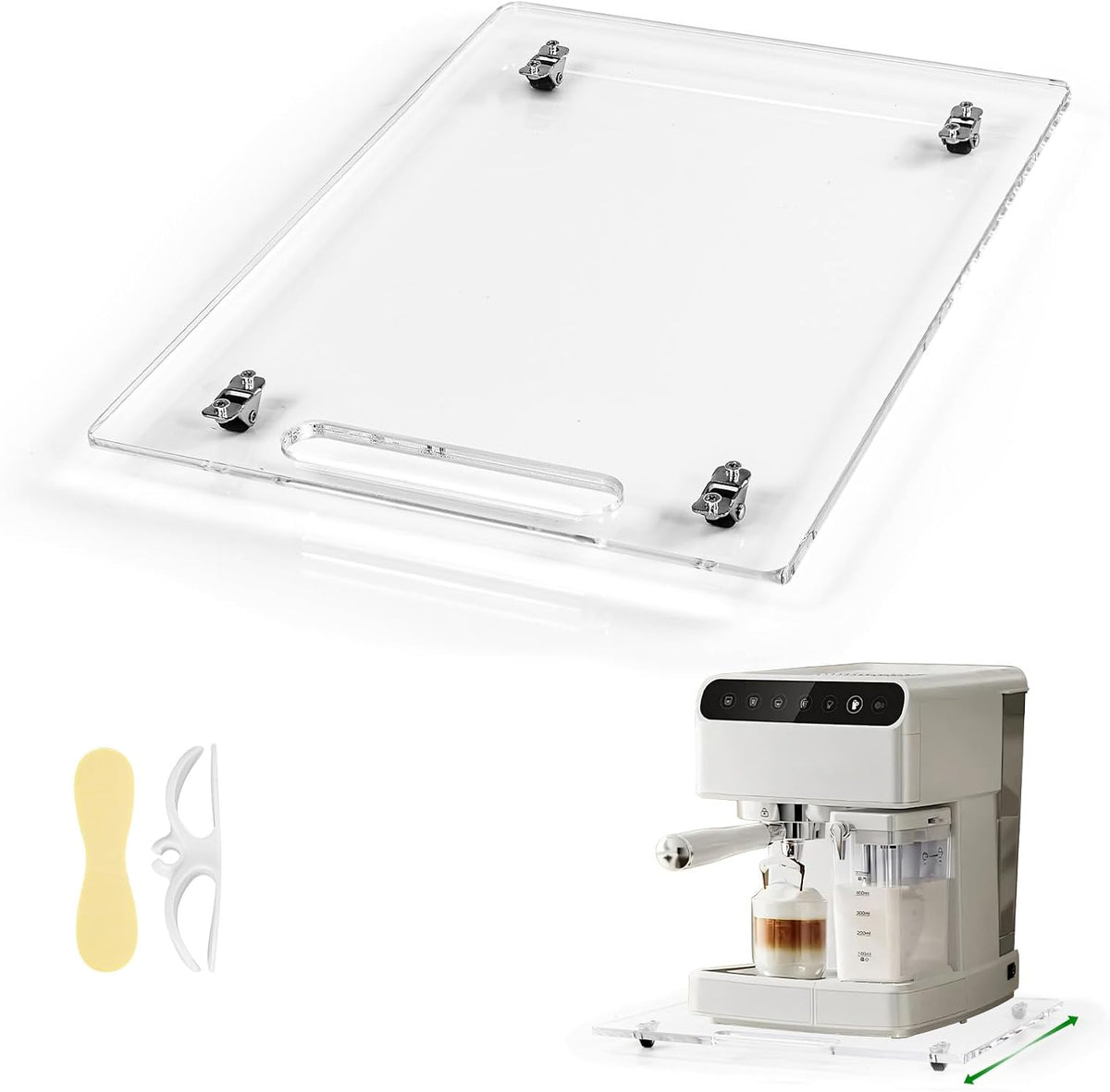 Appliance Slider – Sliding Tray for Coffee Maker, Clear Acrylic 9.8 * 14 In