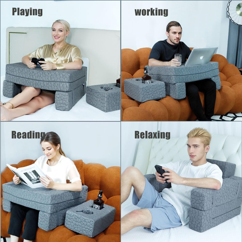 Bespilow Memory Foam Lap Desk Pillow for Adults - Extra Large Gaming Pillow f...