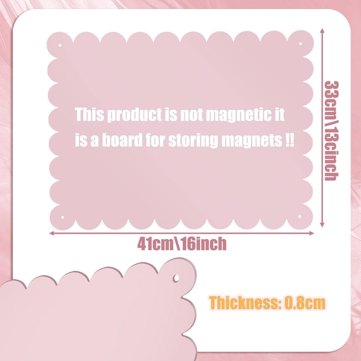 3 Pack Magnetic Board for Wall 16.1 x 13 Magnet Bulletin Board, Pink