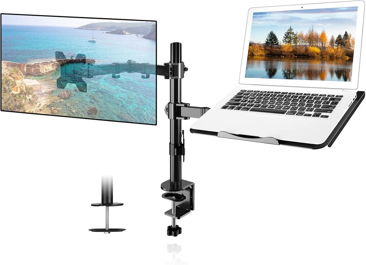 Suptek Monitor and Laptop Mount Holds 13-32 inch Computer Screen, Adjustable ...
