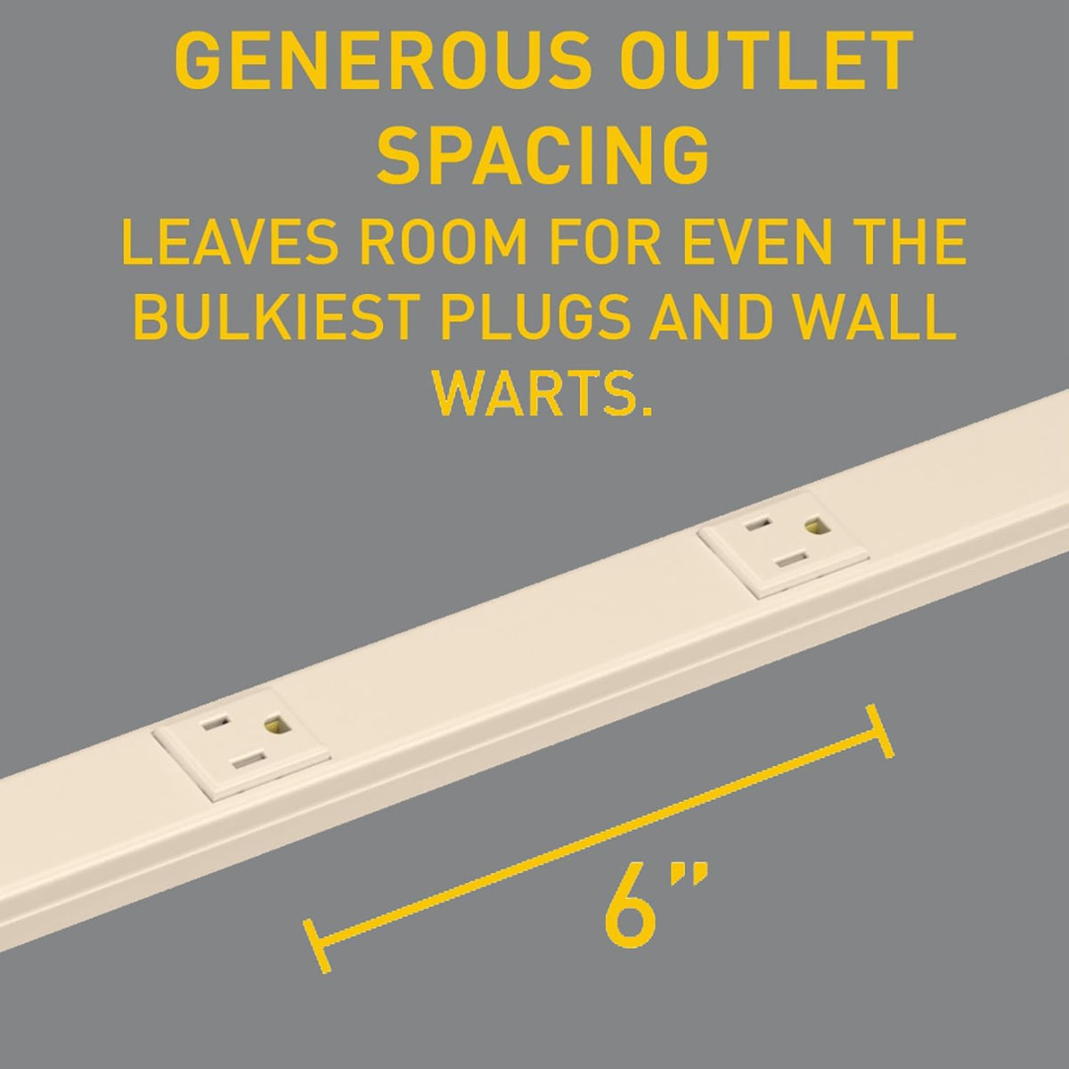 Legrand - Wiremold Wall Mount Power Strip, Ivory Under Counter Power Strip, 3...