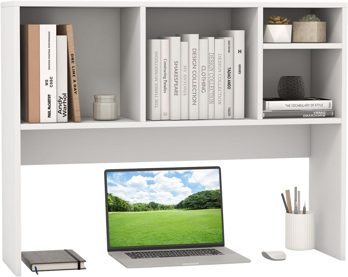 GIANTEX Desktop Bookshelf, Countertop Storage Hutch with 4 Shelves for Comput...