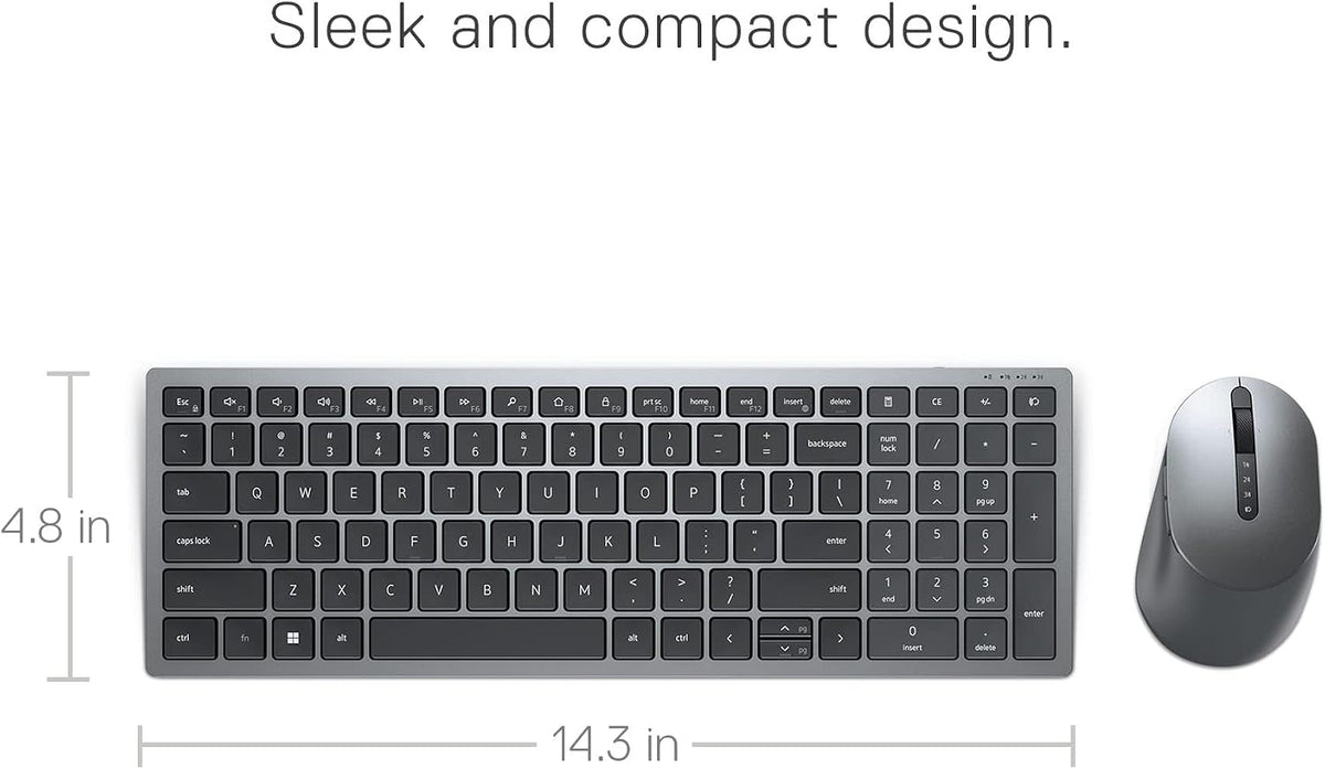 Dell Multi-Device Wireless Keyboard and Mouse KM7120W, Programmable
