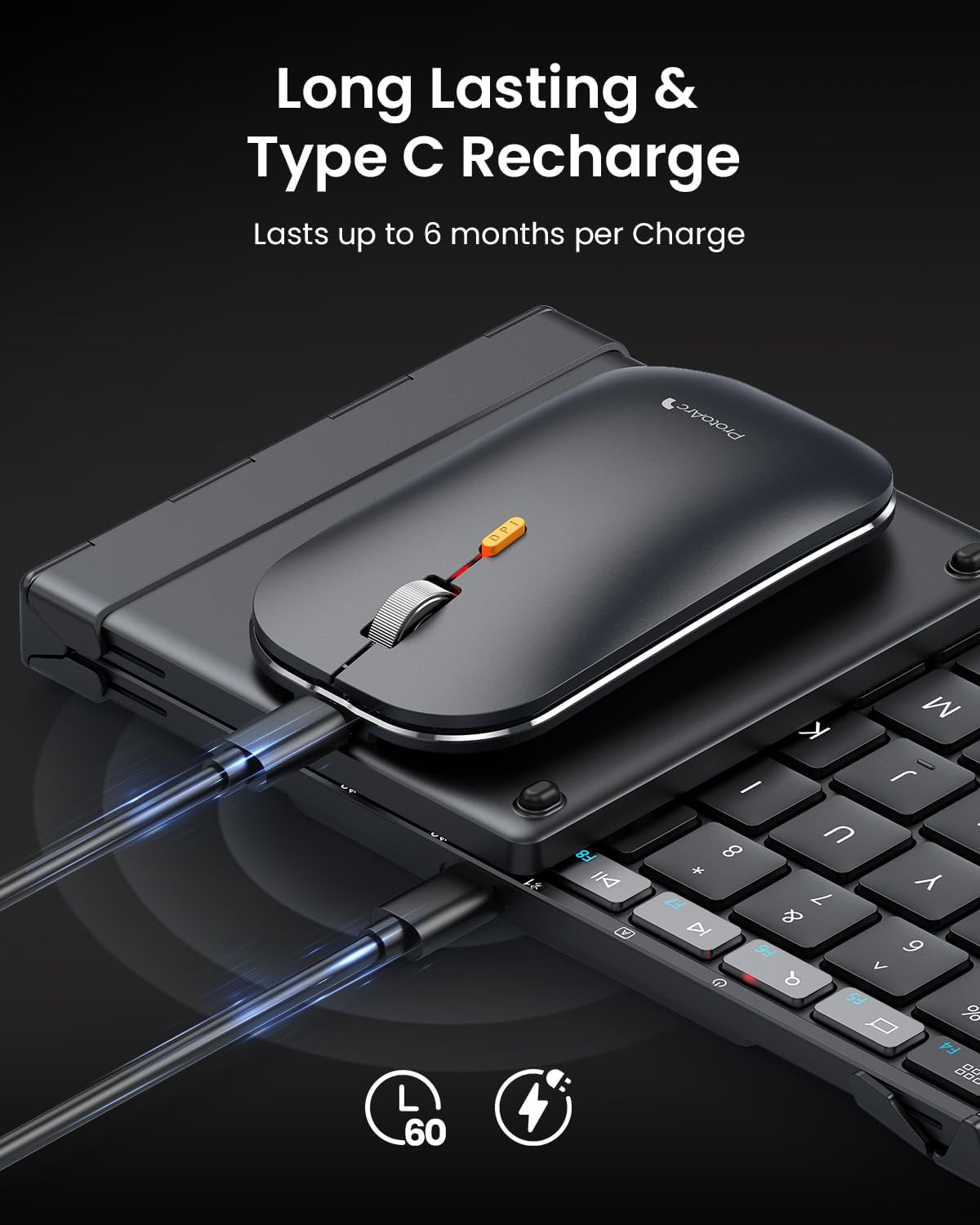ProtoArc XKM01 CaseUp Foldable Bluetooth Keyboard Mouse Combo