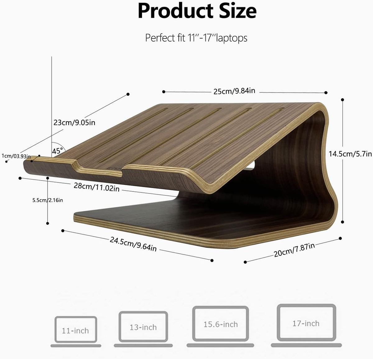 SAMDI Wooden Laptop Stand,Laptop Holder Stand,Laptop Stand Wooden,Wood Laptop...