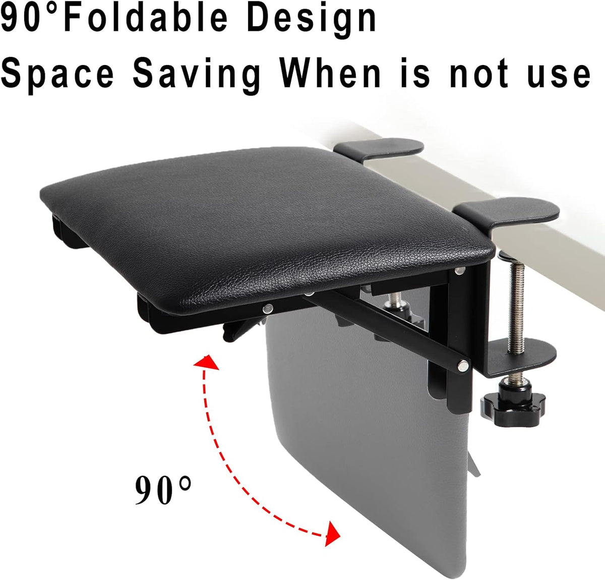 eulps Foldable Arm Rest for Desk, Clamp-On Desk Arm Support Pad with Soft PU ...