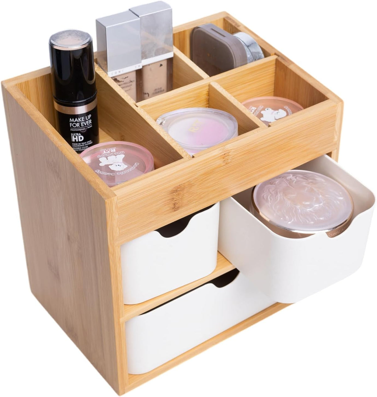 Small Bamboo Makeup Organizer(5.7" D x 8" W x 7.5" H)