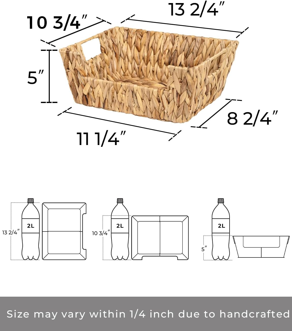 StorageWorks Pantry Baskets for Organizing, Wicker Storage Baskets, 2 Pack