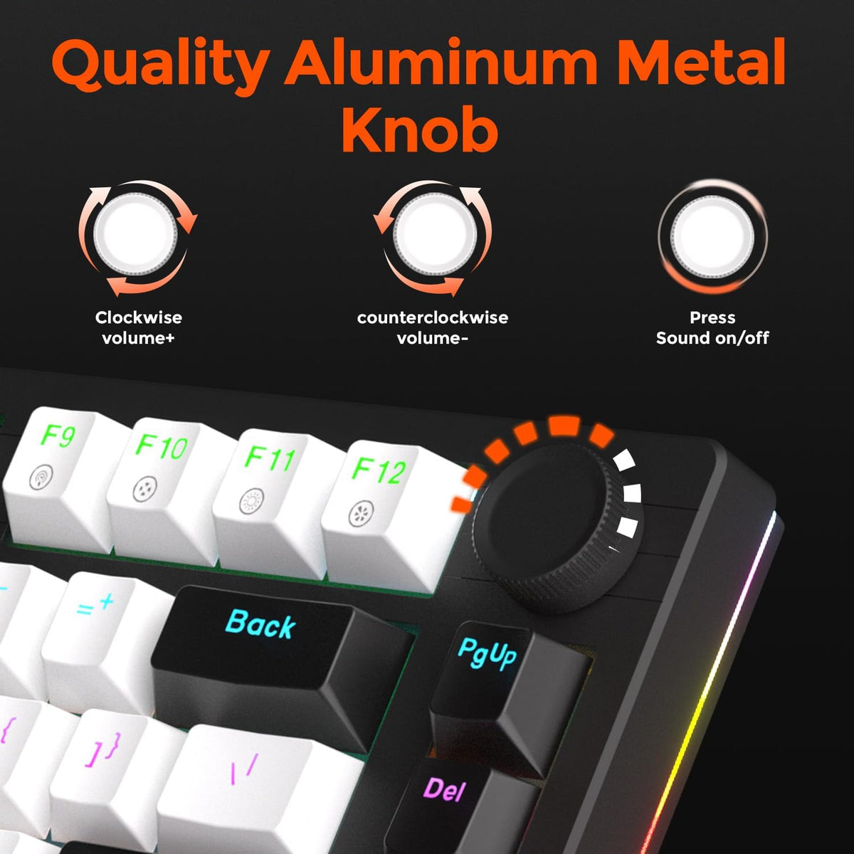 DAREU EK75 Wired Mechanical Keyboard,75% Keyboard with Volume Knob,Gasket Mou...