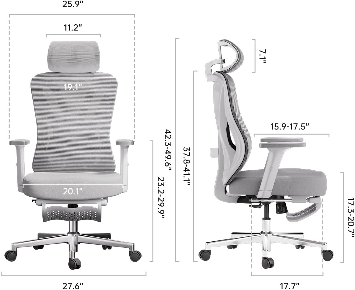 Hbada P5 Ergonomic Office Chair, Desk Chair with Adjustable Lumbar Support an...