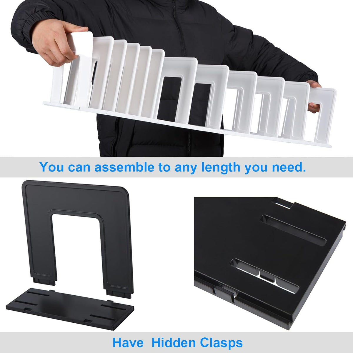 Adjustable Vertical File Sorter Sturdy Plastic Expandable Upright File Holder...